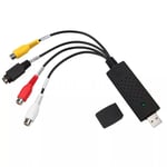 Adaptateur USB 2.0 pour Capture vidéo et Audio,boîtier VHS,VHS,DVD,magnétoscope,TV,convertisseur numérique pour Windows 7/8/10 - Type Black