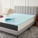 LUCID 2 inch Zoned Gel Memory Foam Mattress Topper, Twin