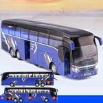 1/32 Setra Lyxig Buss Leksaksbil Diecast Miniatyrmodell Pull Back Ljud & Ljus Pedagogisk Samling Present Till Pojke Barn Blue