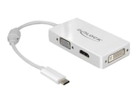 Delock - Ekstern Videoadapter - Usb-C - Dvi, Hdmi, Vga - Hvit