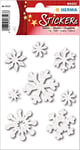 HERMA 6523 Stickers, Snowflakes, Small, Large, Pack of 8, Christmas Stickers Made of Felt with Ice Crystals Motif, Children's Labels for Christmas Decoration, Gifts, Advent Calendar, Winter