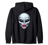 Alien with Full Beautiful Lips Zip Hoodie