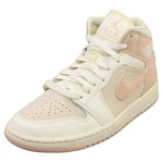 Nike Air Jordan 1 Mid Se Womens Fashion Trainers in Coconut Milk - 6 UK