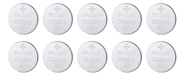 DELTACO – Ultimate Lithium battery, 3V, CR2025 button cell, 10-pack (ULTB-CR2025-10P)