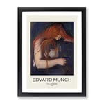 The Vampire Vol.1 By Edvard Munch Exhibition Museum Painting Framed Wall Art Print, Ready to Hang Picture for Living Room Bedroom Home Office Décor, Black A2 (64 x 46 cm)