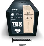 TOX Vis autoperceuses DRY GG 3,9 x 25 mm, avec chargeur pour montage rapide avec visseuse à chargeur, filetage grossier, plaque de plâtre sur sous-construction en bois, 1000pcs, 142353253925