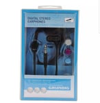 Grundig 51539 Digital Stereo Headphone│with 3 Earphone Caps/Buds for Smartphone