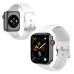 Apple Watch Series 5 44mm 3D strassarmband i silikon - Vit