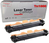 2 toners compatibles avec Brother TN1050 TN 1050 TN-1050 TN-1000 pour imprimantes Brother DCP-1510 DCP-1512 DCP-1612W DCP-1610W DCP-1616NW HL-1210W HL-11110 HL-112 (2 toner, TN1050)