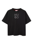 HUGO Kids' Logo Loose Fit T-Shirt, Black