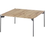 Table basse carrée en bois de chêne massif, pieds en métal - Longueur 80 x Hauteur 38 x Profondeur 80 cm²² Pegane