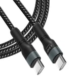 Câble USB-C vers USB-C Power Delivery 60W Charge Rapide Longueur 2m LinQ Noir