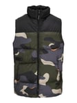 Jack & Jones Mens Zip Up Quilted Gilet - Black - Size Medium