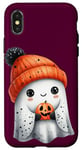 Coque pour iPhone X/XS Ghost Halloween Spooky Boo Automne Halloween Fantôme mignon