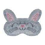 VerteLife Sleep Mask Cute Bunny Eye Masks 3D Cartoon Animal Eyeshade for Sleeping, Soft Plush Blindfold Novelty Travel Eye Cover for Children Adult (Bunny Ear,Grey)