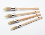 ProDec PBSA005 4 piece Trade Professional Pointed Synthetic Sash Brush Set Ideal for Precise Painting of Sash Windows, Architraves, Moulded or Profiled Surfaces with Gloss and Satin Paints, Brown