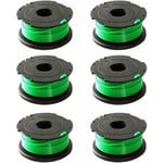 Lot de 6 bobines de fil vert pour débroussailleuse Black & Decker GL7033 GL8033 GL9035 A6482.. Debuns