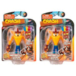 BANDAI Crash Bandicoot Action Figures With Mask | 11cm Toy With Mask And Stand Accessories | Collectable Figures As Merchandise And Video Game Gifts (Pack of 2)