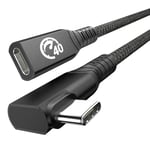 Câble d'extension USB 4 240W 0.3M,câble Thunderbolt 4 & USB C mâle vers femelle à Angle Droit, Charge Rapide PD 3.1 40Gbps 8K@60Hz vidéo,cordon d'extension Type C,pour iPad Pro,Macbook,Galaxy S24