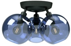 Gloria Plafond 33cm 3L Svartstruktur/Blått Glas