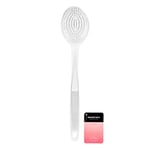 Manicare Brosse de bain en plastique blanc, exfoliante, brosse de douche à long manche, poignée antidérapante, rondelle de dos, bonne pour la circulation, la cellulite et la peau sèche, brossage à sec, brosse pour le dos et le corps