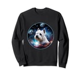 West Highland White Terrier Westie Dog In Space Stars Sweatshirt