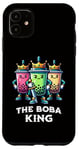 Coque pour iPhone 11 Boba King Illustration drôle Boba Tea Drinker