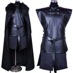 Game Of Thrones 5 Deluxe -asu miehille, Jon Snow Cape -asu, Cosplayn hieno pukeutuminen, Halloweenin joulun syntymäpäiväjuhlapuku