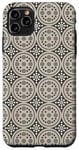 Coque pour iPhone 11 Pro Max Charcoal Grey Taupe Cream Polka Dots Circles Cells PatternCh