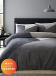 Catherine Lansfield Larsson Geo Fleece Duvet Cover Set - Grey