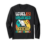 Vintage 12th Birthday Gamer 12 Year Old Gifts 12th Birthday Long Sleeve T-Shirt