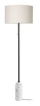 Gravity Floor Lamp - White Marble/Canvas Shade