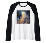 Fantasy Cute Lady Space Stars Raglan Baseball Tee