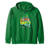 Christmas Scooby Doo Mystery Machine Gang Tree on Van Zip Hoodie