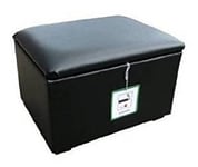 mm08enn Faux Leather 20" Length Plain Ottoman,Pouffe,Foot stool Stool Toy Storage Box Choice Colours (Black)