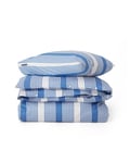 Lexington Blue/White Striped Cotton Sateen Påslakanset 220x220 cm