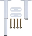 2 Pieds de Meubles, 18-33 cm Hauteur Réglable Pied de Lit Universel avec Boulons pour Sommier à Lattes sans Perçage Lit Canapé Table, Blanc