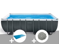 Kit piscine tubulaire Intex Ultra XTR Frame rectangulaire 5,49 x 2,74 x 1,32 m + Bâche à bulles + 10 kg de zéolite