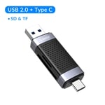 ORICO-Lecteur de cartes mémoire intelligent portable 2 en 1,USB 3.0 Type C,adaptateur pour TF SD Micro SD SDXC SDHC MMC - Type USB 2.0 and Type C