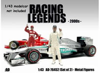 Set de 2 FIGURINES PILOTES F1 stars des années 2000 Racing Legend 1/43