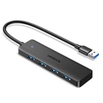 Ugreen USB-A Hub med 4x USB-A 3.0-portar, 1m - Svart