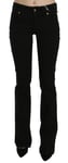 Galliano Jean Noir Taille Basse Slim Jambe Jeans Skinny Pantalon Décontracté W26