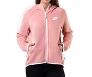 WOMENS NIKE TECH FLEECE HOODIE CAPE SIZE M (BV7565 606) ECHO PINK