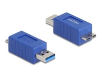 Delock 67214, Usb Type-A, Usb Micro-B, Blå