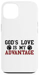 Coque pour iPhone 13 God's Love is My Advantage Christian Tennis Jesus Christ