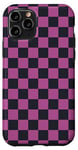 Coque pour iPhone 11 Pro Motif damier noir et violet