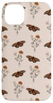 Coque pour iPhone 14 Plus Bouquet de fleurs sauvages vintage motif floral beige