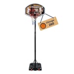 HUDORA Basketball Stand Chicago - Basketball stand adjustable in height from 206-260cm - Portable outdoor basketball hoop for children / teenagers & adults - Basketball hoop with stand & wheels