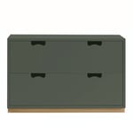 Asplund - Snow Drawer A2 - Green Khaki, Ek Sockel - Grön - Skåp och vitrinskåp - MDF/Trä