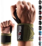 Bandages de Poignet Fitness,Wrist Wrap (45 cm par Paire) Bandage de Poignet pour entraînement de Force, Fitness, Musculation, Crossfit,Repose-Poignet avec Guide d'exercice en PDF